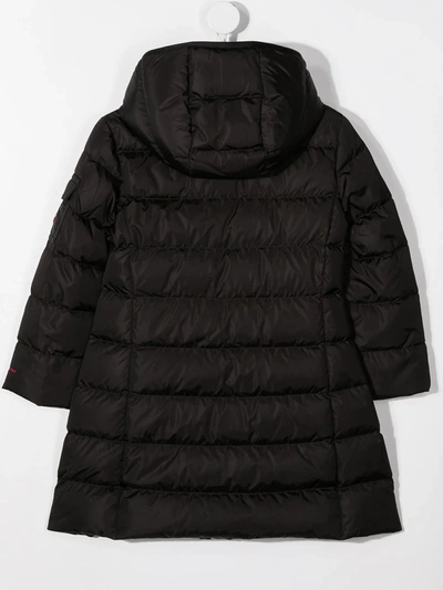 Shop Moncler Padded Hooded Coat In Black