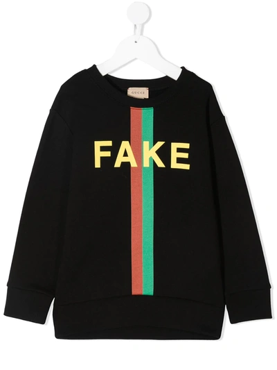 Shop Gucci Fake/not-print Sweatshirt In Black