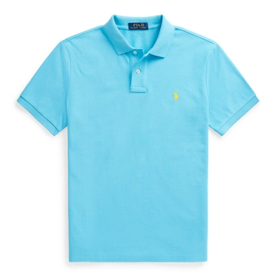 Shop Polo Ralph Lauren Mesh Polo Shirt In Lindsay Blue/c1295