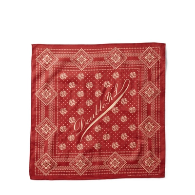 Shop Double Rl Logo Cotton Bandanna In Faded Red