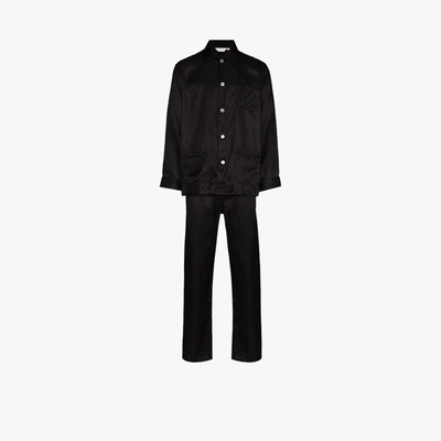 Shop Derek Rose Woburn Silk Pyjamas In Black