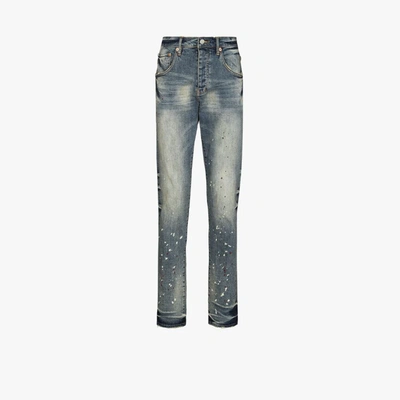 Shop Purple Brand P002 Vintage Spotted Tapered Jeans In Blue