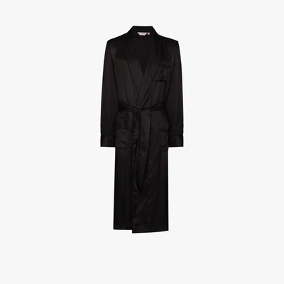 Shop Derek Rose Woburn Silk Robe In Black