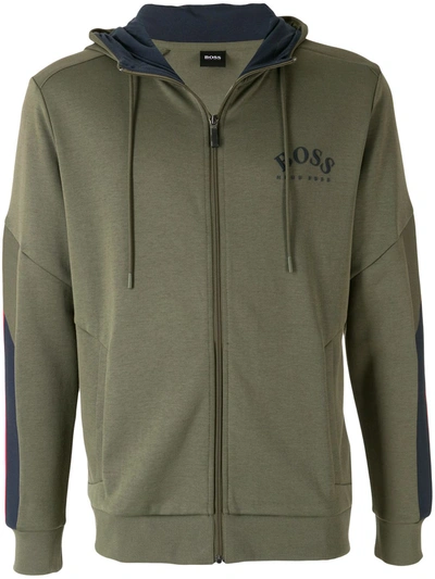 Boss Panel-detail Hoodie In Green | ModeSens