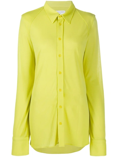 Shop Bottega Veneta Button-up Long-sleeved Shirt In Yellow