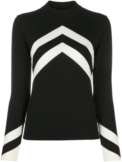 Shop Perfect Moment Chevron Knit Mock Neck Jumper In Black