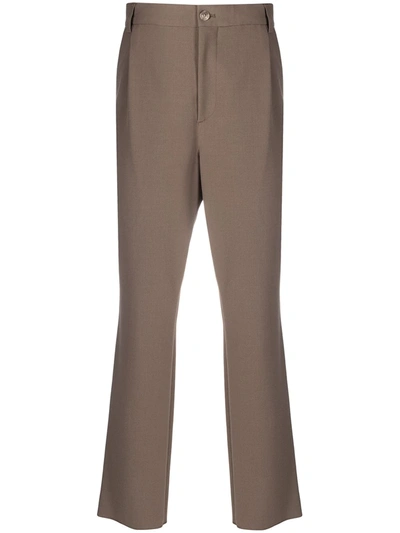 Shop Nanushka Straight-leg Tailored Trousers In Brown