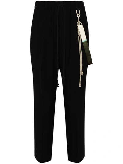 Song For The Mute Cropped Tapered Cotton Trousers In Black