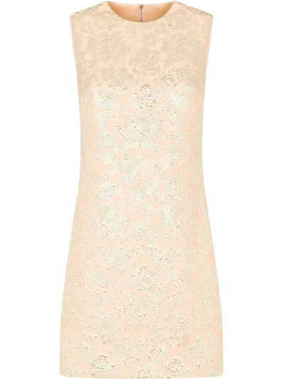 Shop Dolce & Gabbana Jacquard-woven Shift Dress In Pink