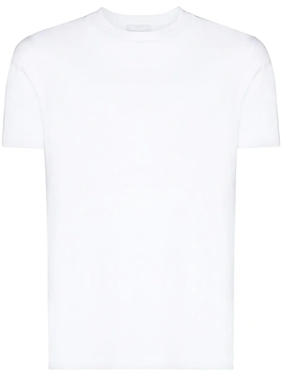 Shop Prada Round Neck Cotton T-shirt Set In White