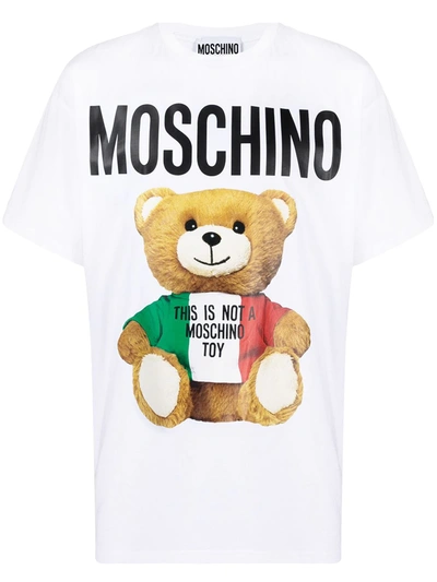 Shop Moschino Bear-motif T-shirt In White