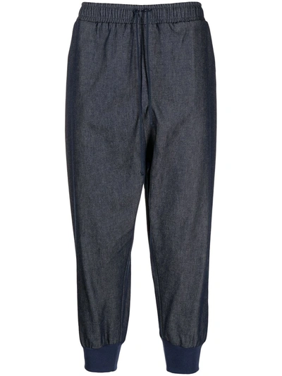 Shop Alchemy Drop-crotch Drawstring Trousers In Blue