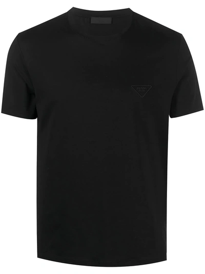Prada Logo-embroidered Crew Neck T-shirt In Multi-colored | ModeSens
