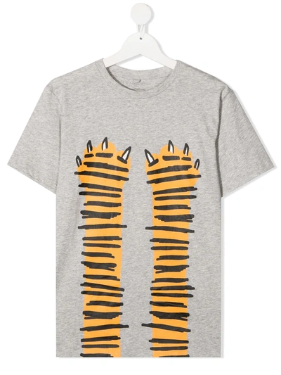 Shop Stella Mccartney Teen Tiger Claw T-shirt In Grey