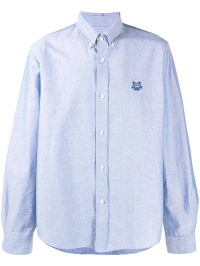Shop Kenzo Tiger-motif Long-sleeve Shirt In Blue