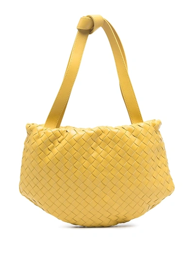 Shop Bottega Veneta Small The Bulb Intrecciato Shoulder Bag In Yellow