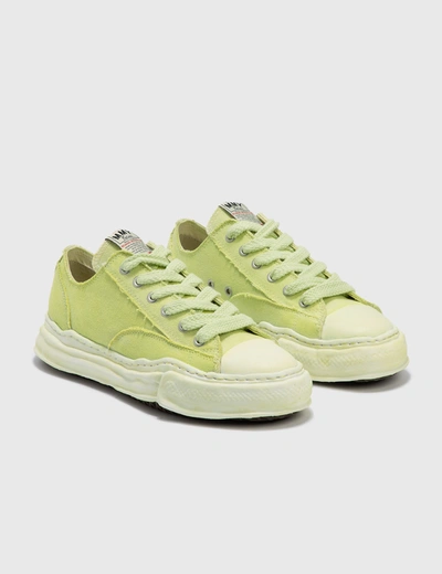 Shop Miharayasuhiro Original Sole Over Dyed Canvas Low Cut Sneaker In Green
