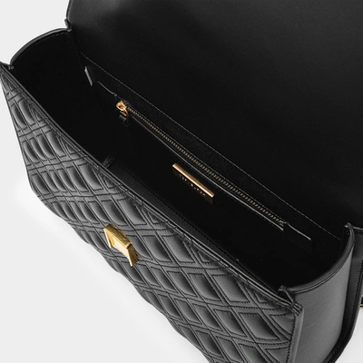 Tory Burch Fleming Leather Convertible Shoulder Bag In Black