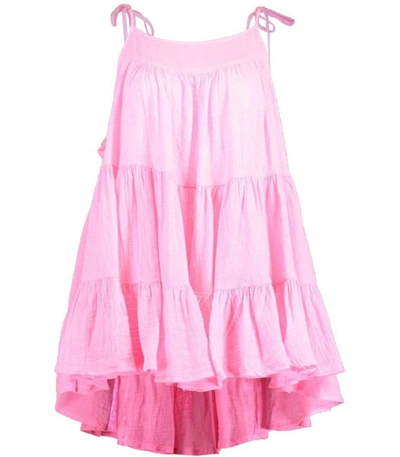 Shop Honorine Flamingo Shoulder Tie Mini Dress