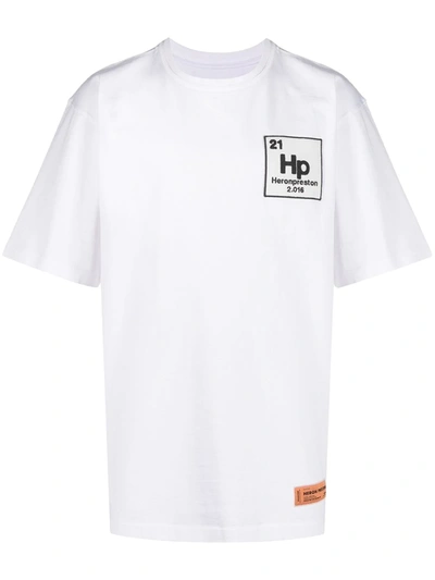 Shop Heron Preston Logo Patch Cotton T-shirt In White