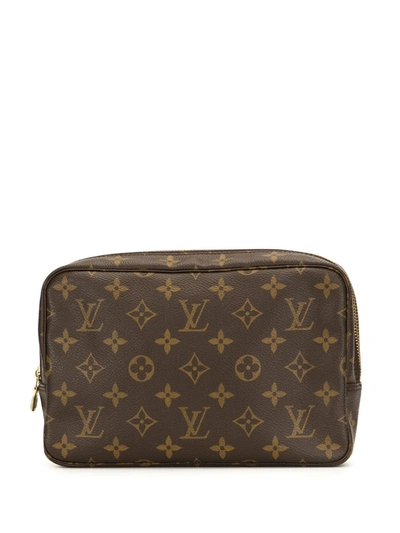 Pre-owned Louis Vuitton 2013  Monogram Trousse Toilette 23 Pouch In Brown
