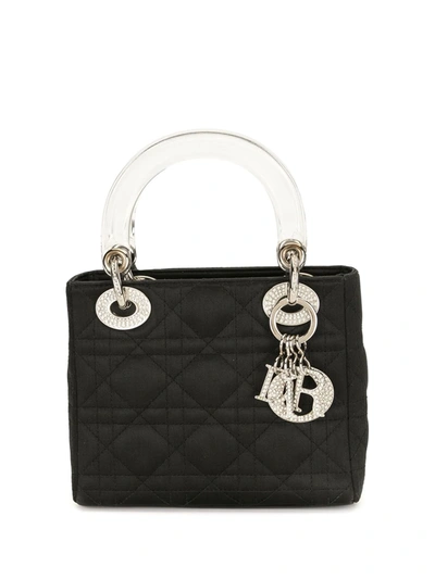 Pre-owned Dior Mini Lady  Cannage Bag In Black