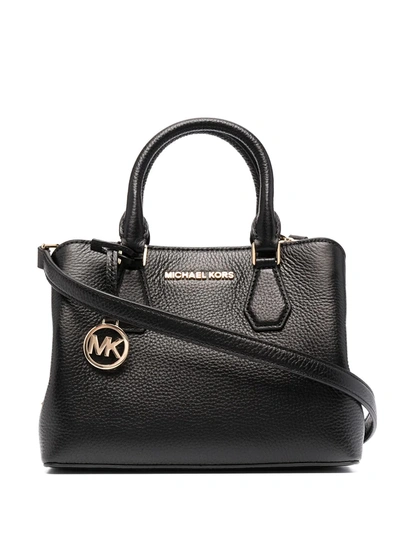 Shop Michael Michael Kors Pebbled Leather Tote Bag In Black