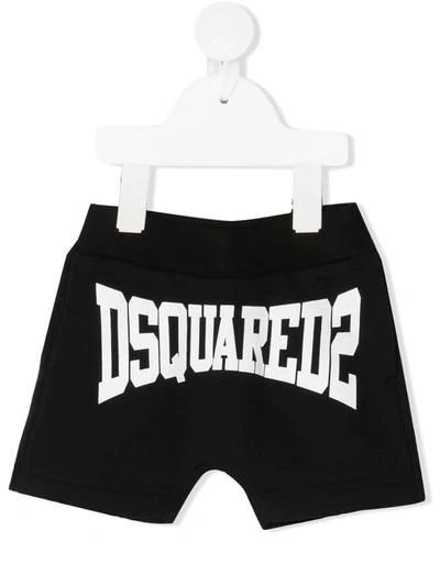 Shop Dsquared2 Logo-print Track Shorts In 黑色