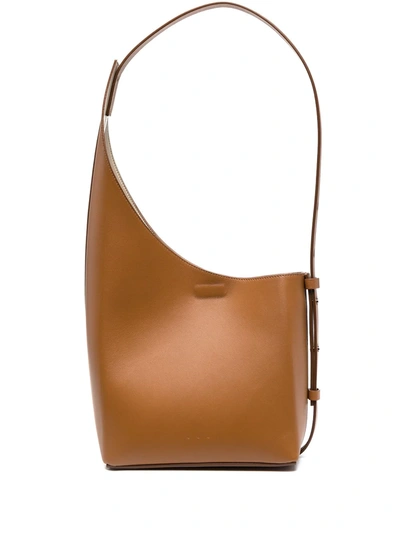 Shop Aesther Ekme Demi Lune Shoulder Bag In Brown