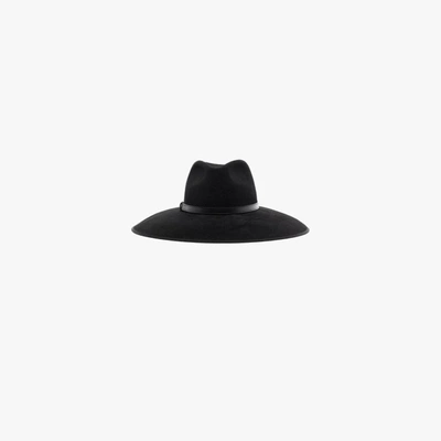 Shop Gucci Black Horsebit Felt Fedora Hat