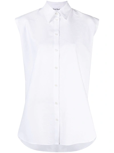 Shop Acne Studios Cap Sleeve Shirt In White