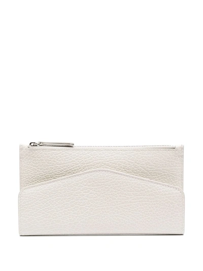 Shop Maison Margiela Leather Flap Wallet In White