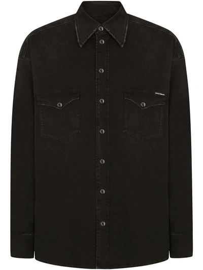 Shop Dolce & Gabbana Button-front Shirt In Black