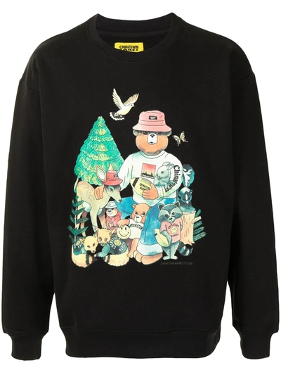 Shop Chinatown Market Smiley Friends Sweatshirt In Black