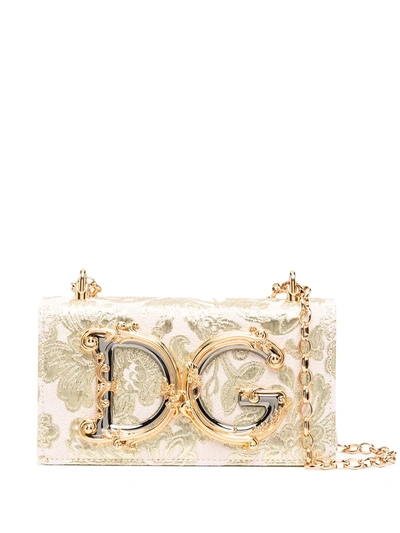 Shop Dolce & Gabbana Dg Girls Jacquard Shoulder Bag In Pink