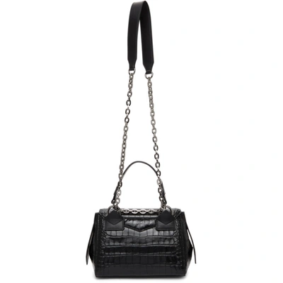 Shop Givenchy Black Croc Small Id Bag In 001 Black