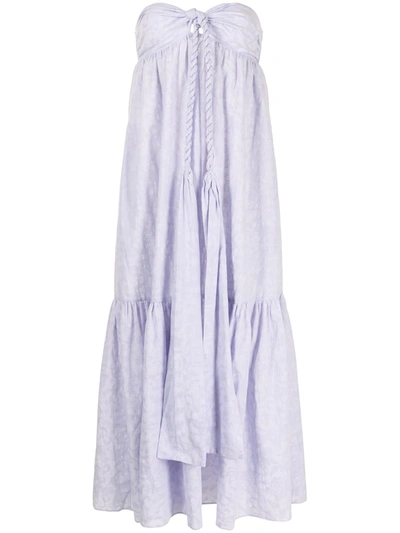 Shop Mara Hoffman Basilia Strapless Dress In Purple