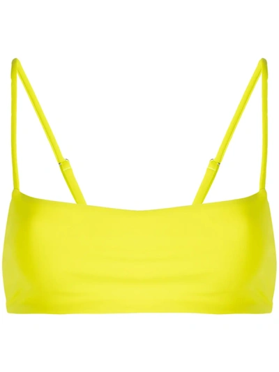 Shop Mara Hoffman Sia Square Neck Bikini Top In Yellow