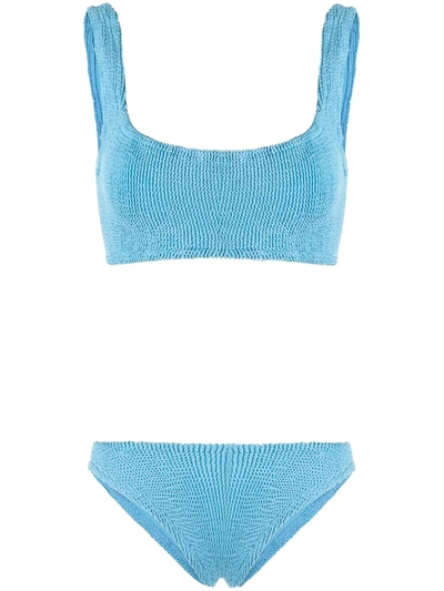 Shop Hunza G Xandra Crinkled Bikini Set In Blue
