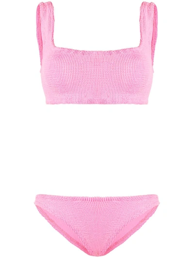Shop Hunza G Xandra Crinkled Bikini Set In Pink