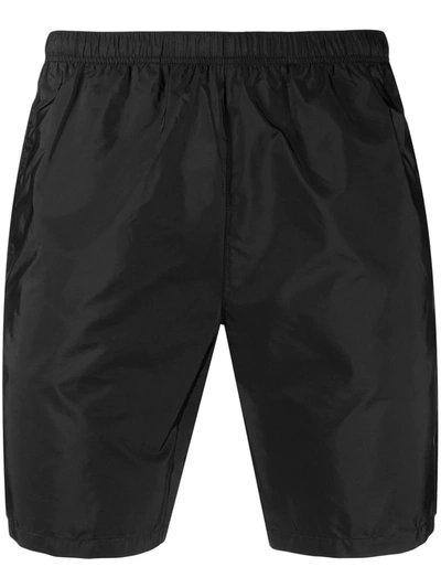 Shop Prada Elasticated-waist Swim Shorts In Schwarz