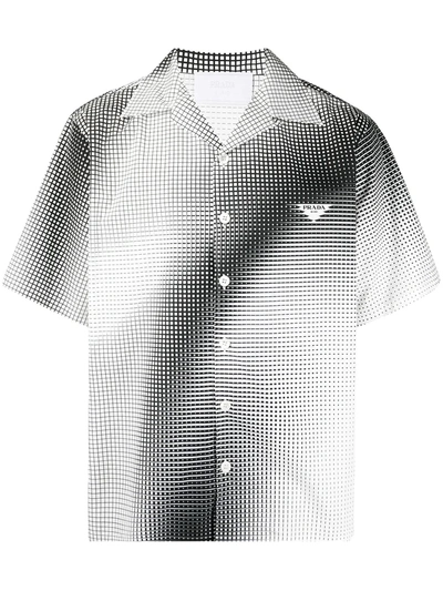 Shop Prada Gradient-effect Print Shirt In Weiss