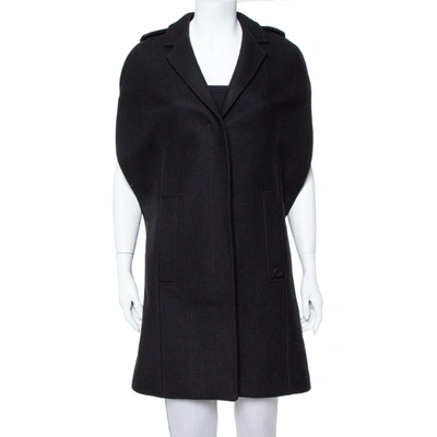 Pre-owned Gucci Black Wool Long Cape Coat S