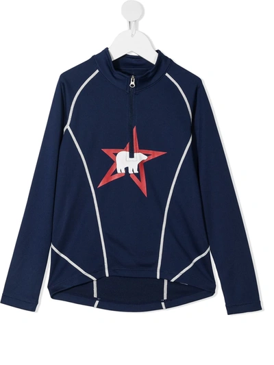 Shop Perfect Moment Graphic Print Zip-up Jacket In Blue