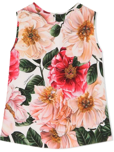 Shop Dolce & Gabbana Floral-print Vest In Pink