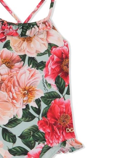 Shop Dolce & Gabbana Floral-print Swimsuit In Pink