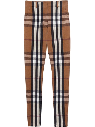 Shop Burberry Vintage Check Jodhpur Trousers In Brown