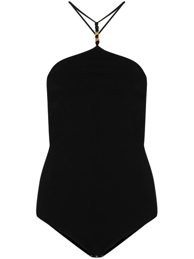 Shop Bottega Veneta Beaded Detail Bodysuit In Black