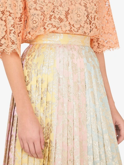 Shop Dolce & Gabbana Pleated Midi Skirt In Pink