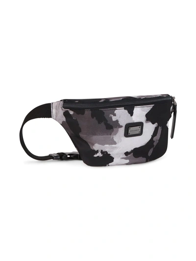 Shop Dolce & Gabbana Logo-plaque Camouflage-pattern Belt Bag In Black